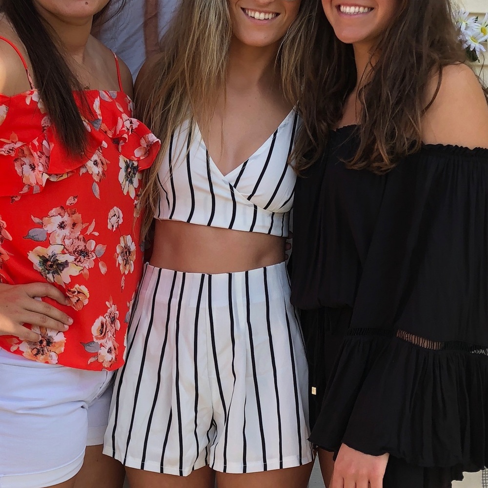 Zaful black and white 2 piece set